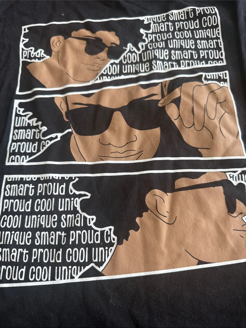 The Children's Place Black Long Sleeve Tee with Tan Graphic Panels